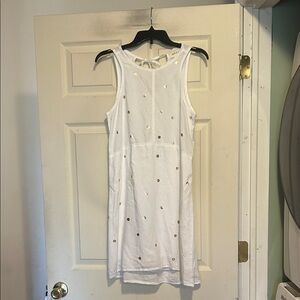 Cloth & Stone White Rose Gold Polka Dot Dress Size XS